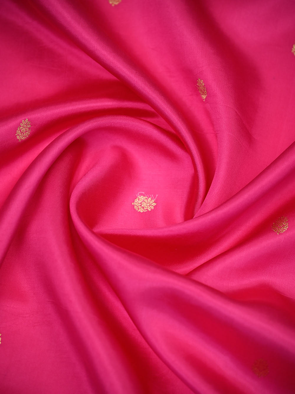 Pink Floral Booti Pure Handloom Banarasi Soft Silk Saree - Sacred Weaves