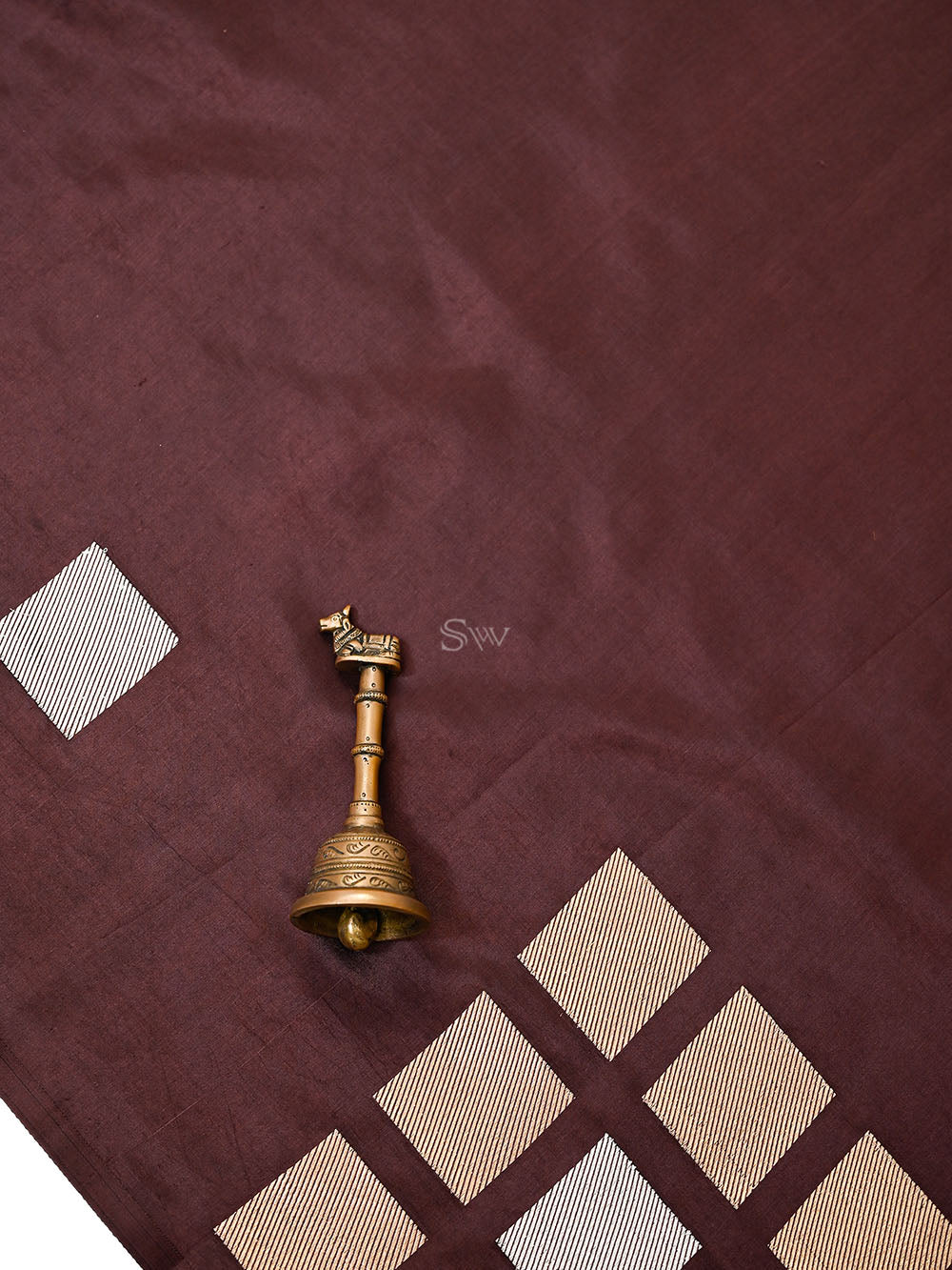 Wine Sona Roopa Booti Satin Silk Handloom Banarasi Suit - Sacred Weaves