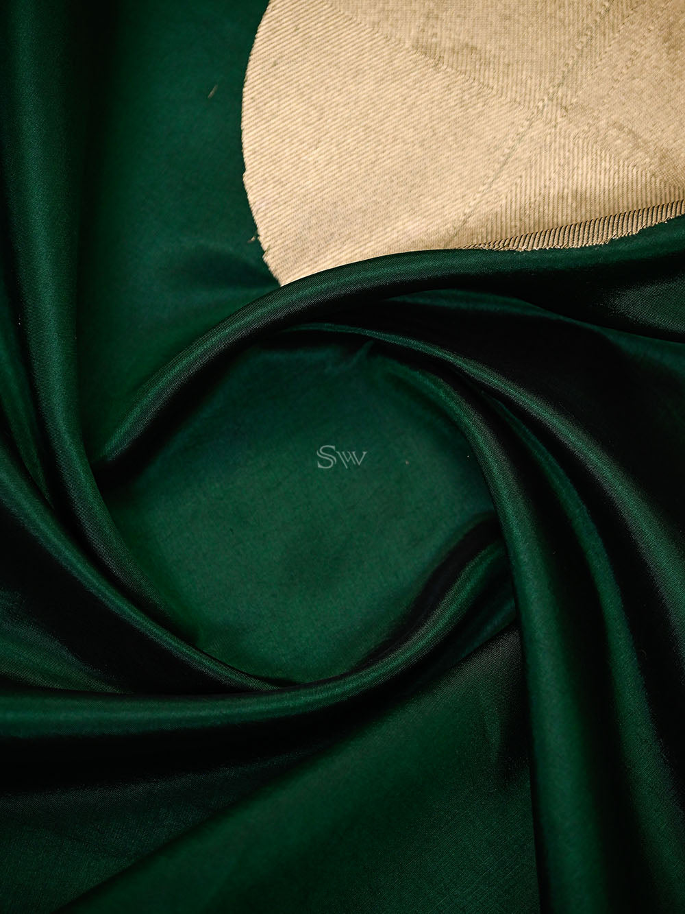Bottle Green Sona Roopa Booti Satin Silk Handloom Banarasi Suit - Sacred Weaves