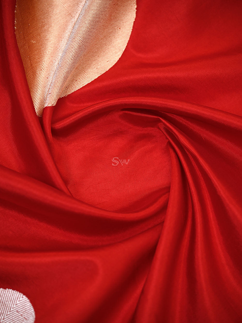 Red Sona Roopa Booti Satin Silk Handloom Banarasi Suit - Sacred Weaves