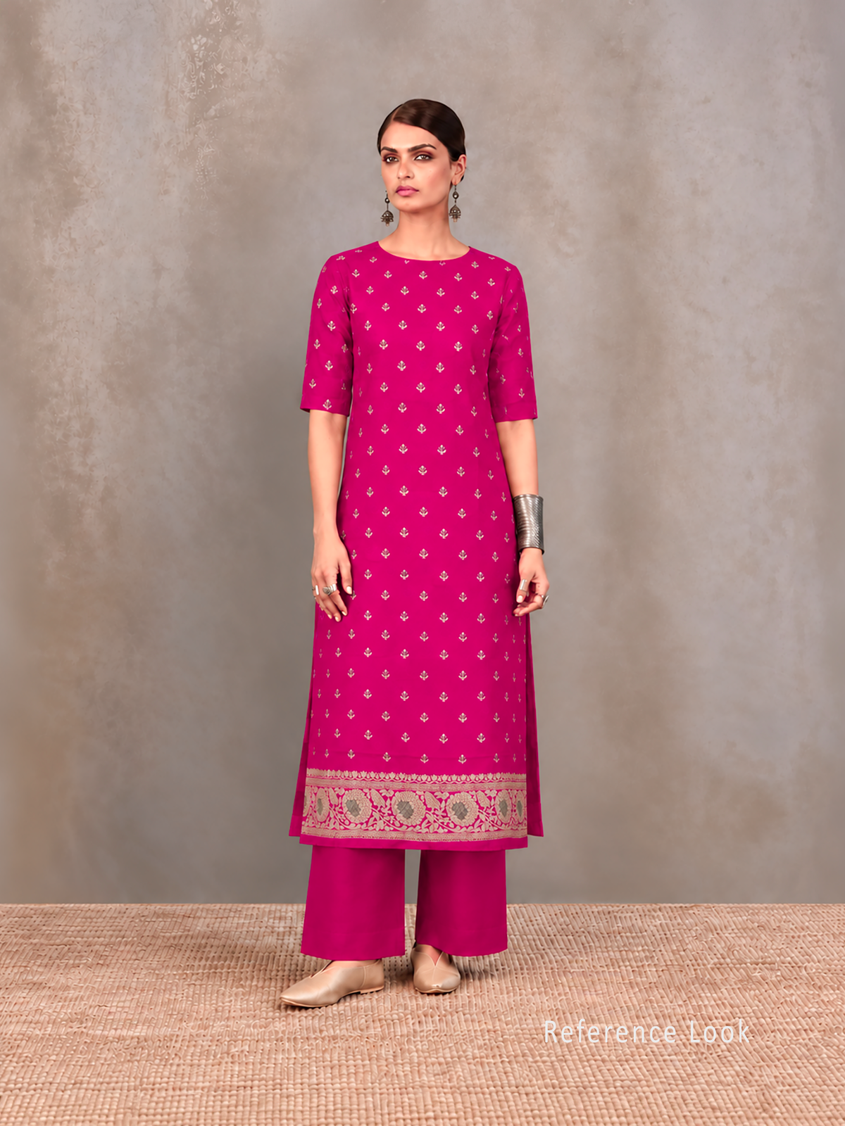 Magenta Meenakari Khaddi Georgette Handloom Banarasi Suit - Sacred Weaves