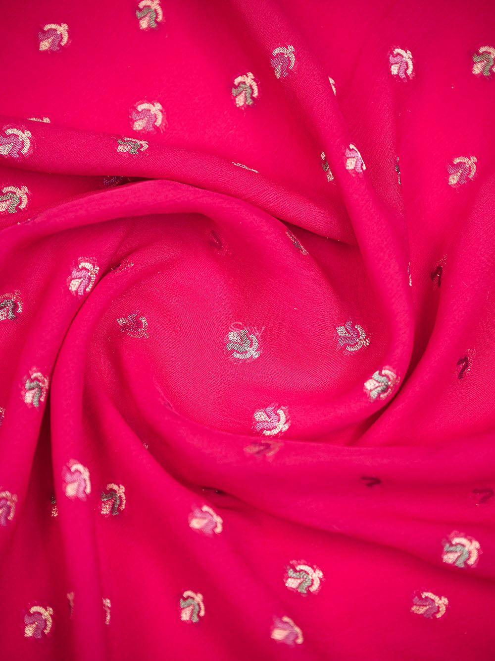 Magenta Meenakari Khaddi Georgette Handloom Banarasi Suit - Sacred Weaves