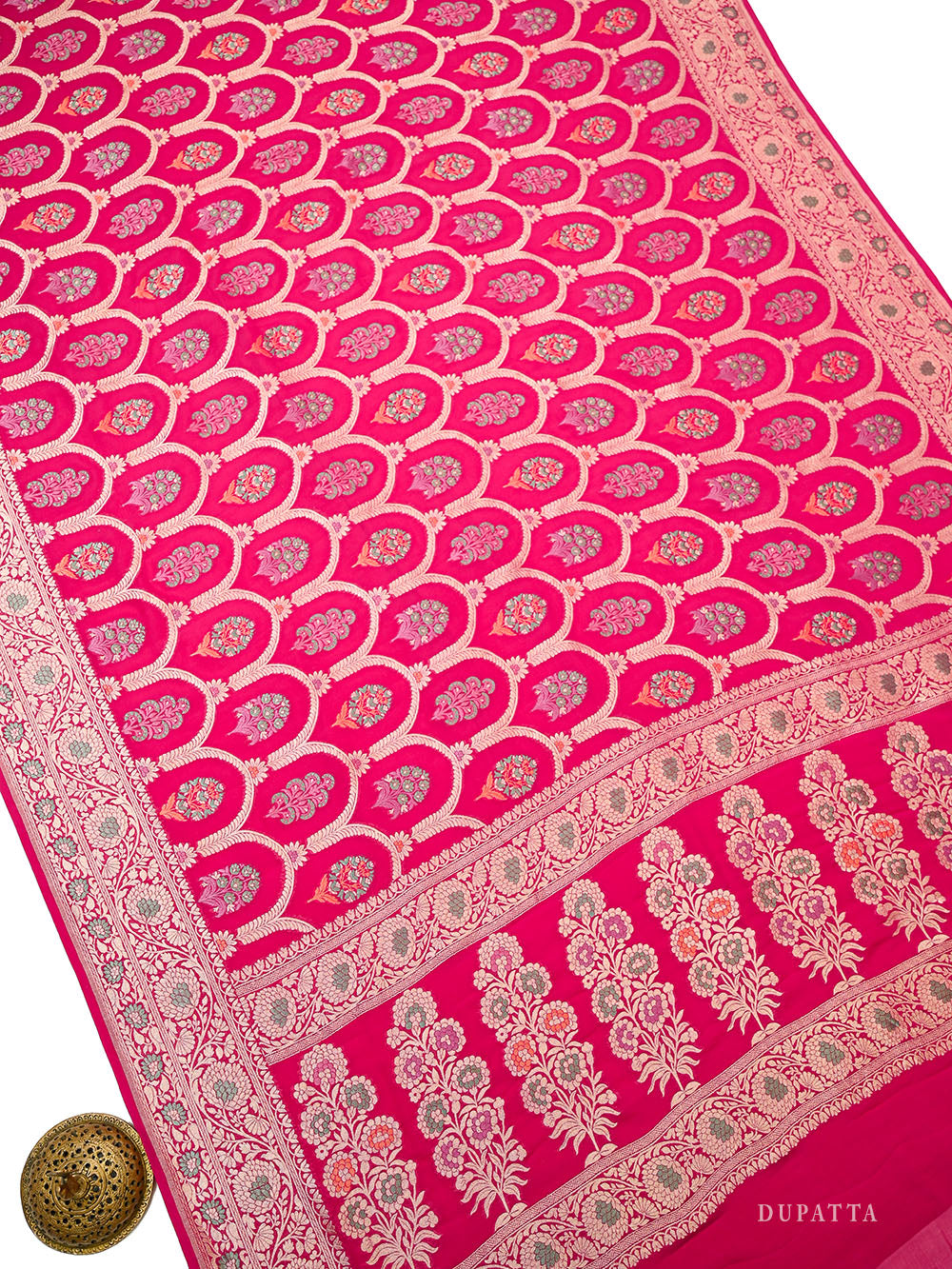 Magenta Meenakari Khaddi Georgette Handloom Banarasi Suit - Sacred Weaves
