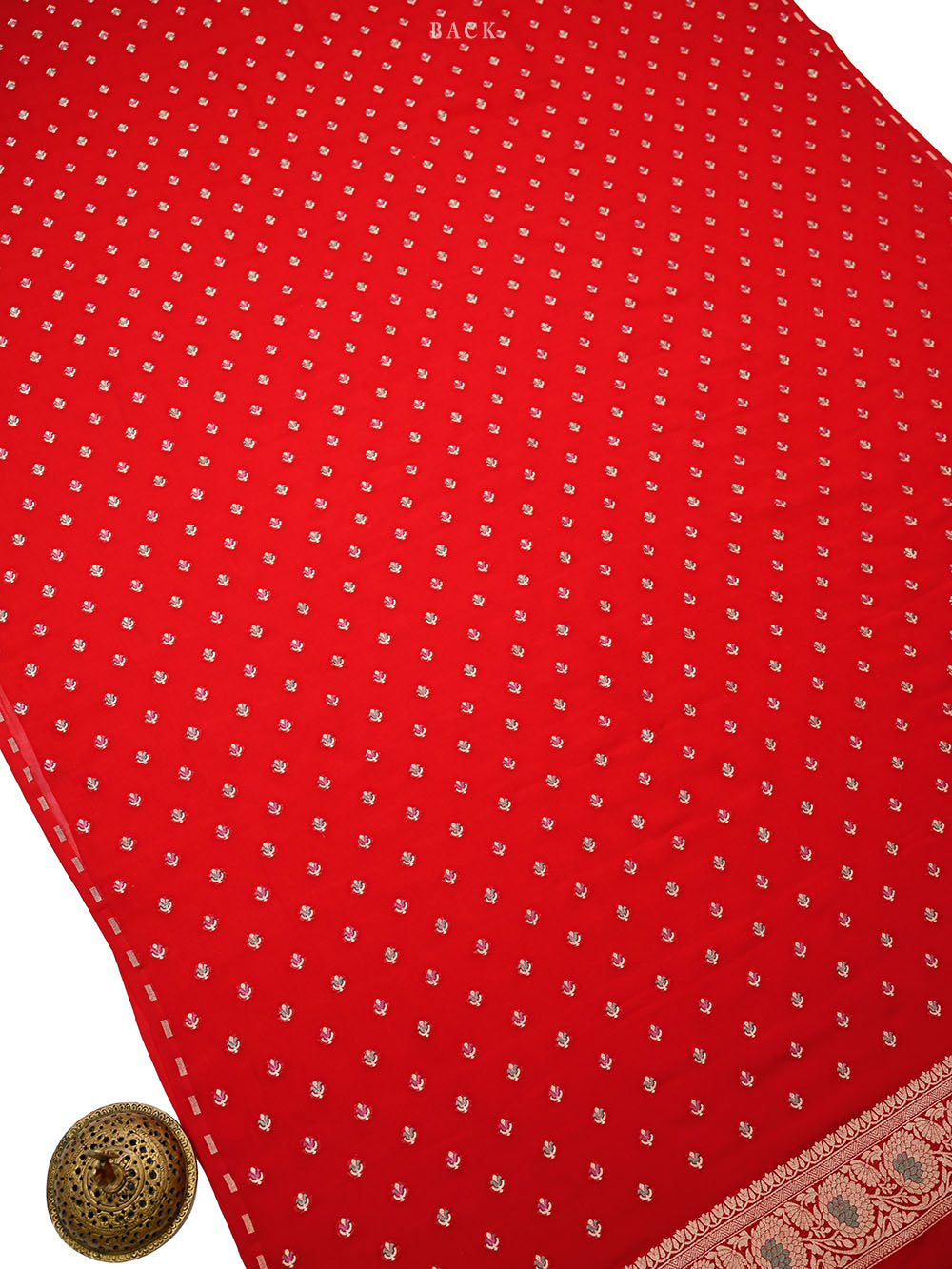Red Meenakari Khaddi Georgette Handloom Banarasi Suit - Sacred Weaves