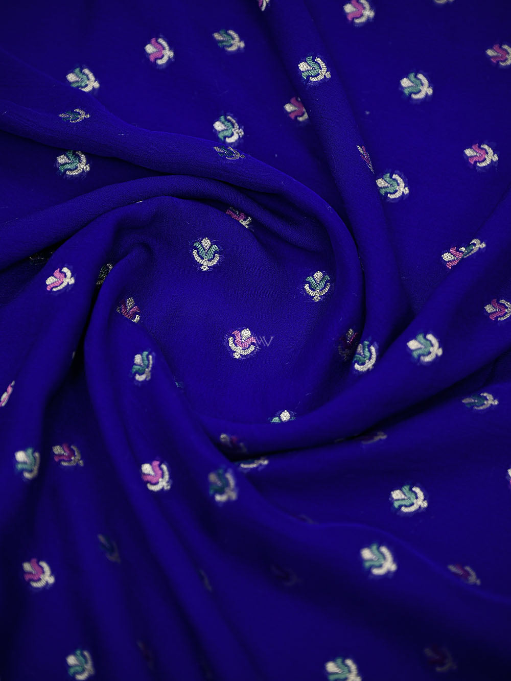 Royal Blue Meenakari Khaddi Georgette Handloom Banarasi Suit - Sacred Weaves