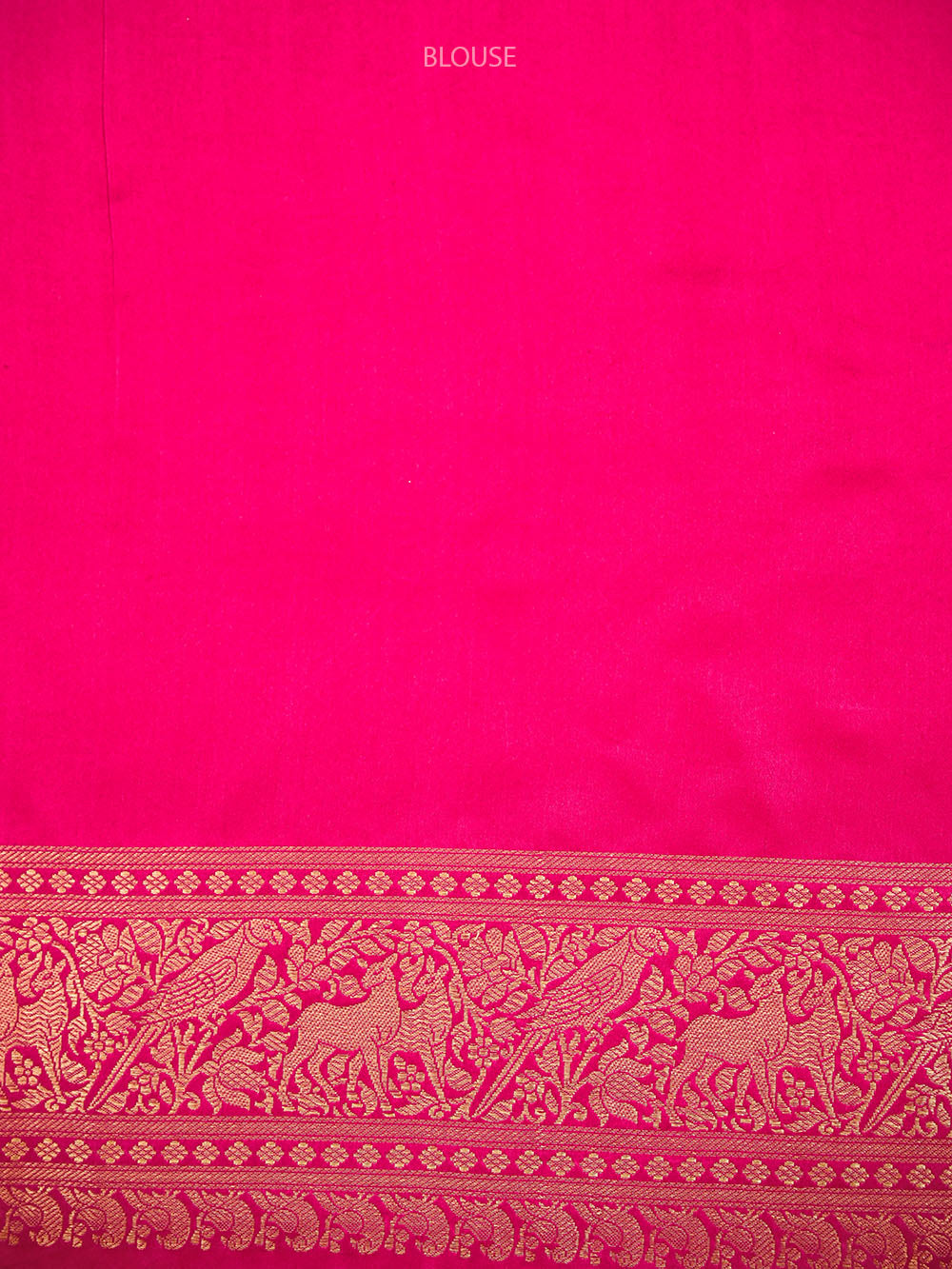 Magenta Shikargah Brocade Satin Silk Handloom Banarasi Saree - Sacred Weaves
