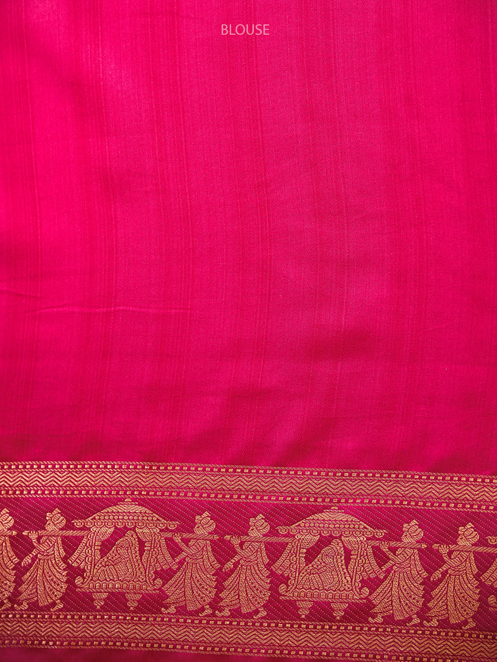 Magenta Shikargah Brocade Satin Silk Handloom Banarasi Saree - Sacred Weaves