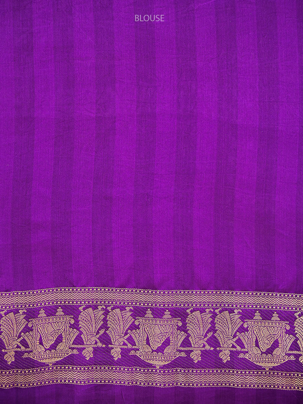 Purple Shikargah Brocade Satin Silk Handloom Banarasi Saree - Sacred Weaves