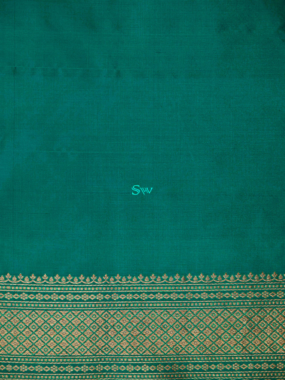 Teal Green Katan Silk Handloom Banarasi Co-Ord Set - Sacred Weaves