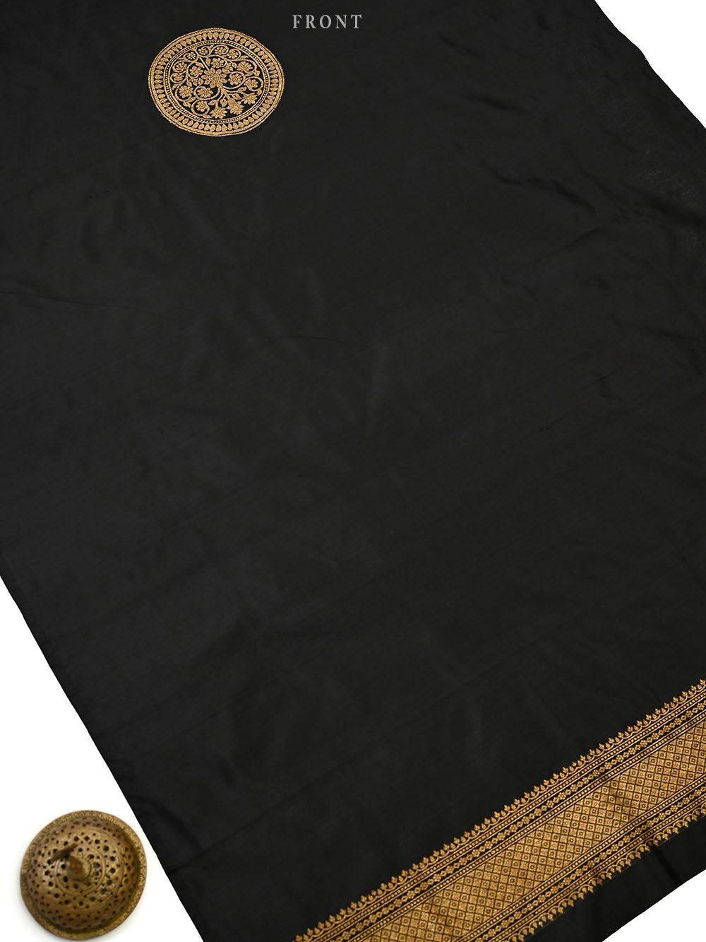 Black Katan Silk Handloom Banarasi Co-Ord Set - Sacred Weaves