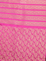 Magenta Satin Silk Handloom Banarasi Lehenga - Sacred Weaves