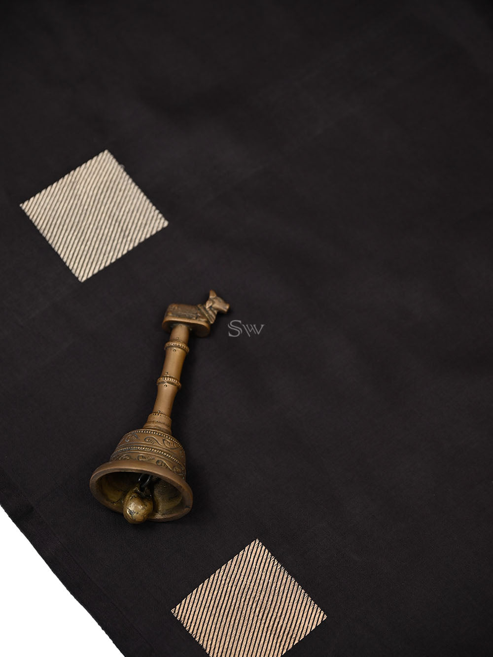 Black Sona Roopa Booti Katan Silk Handloom Banarasi Suit - Sacred Weaves
