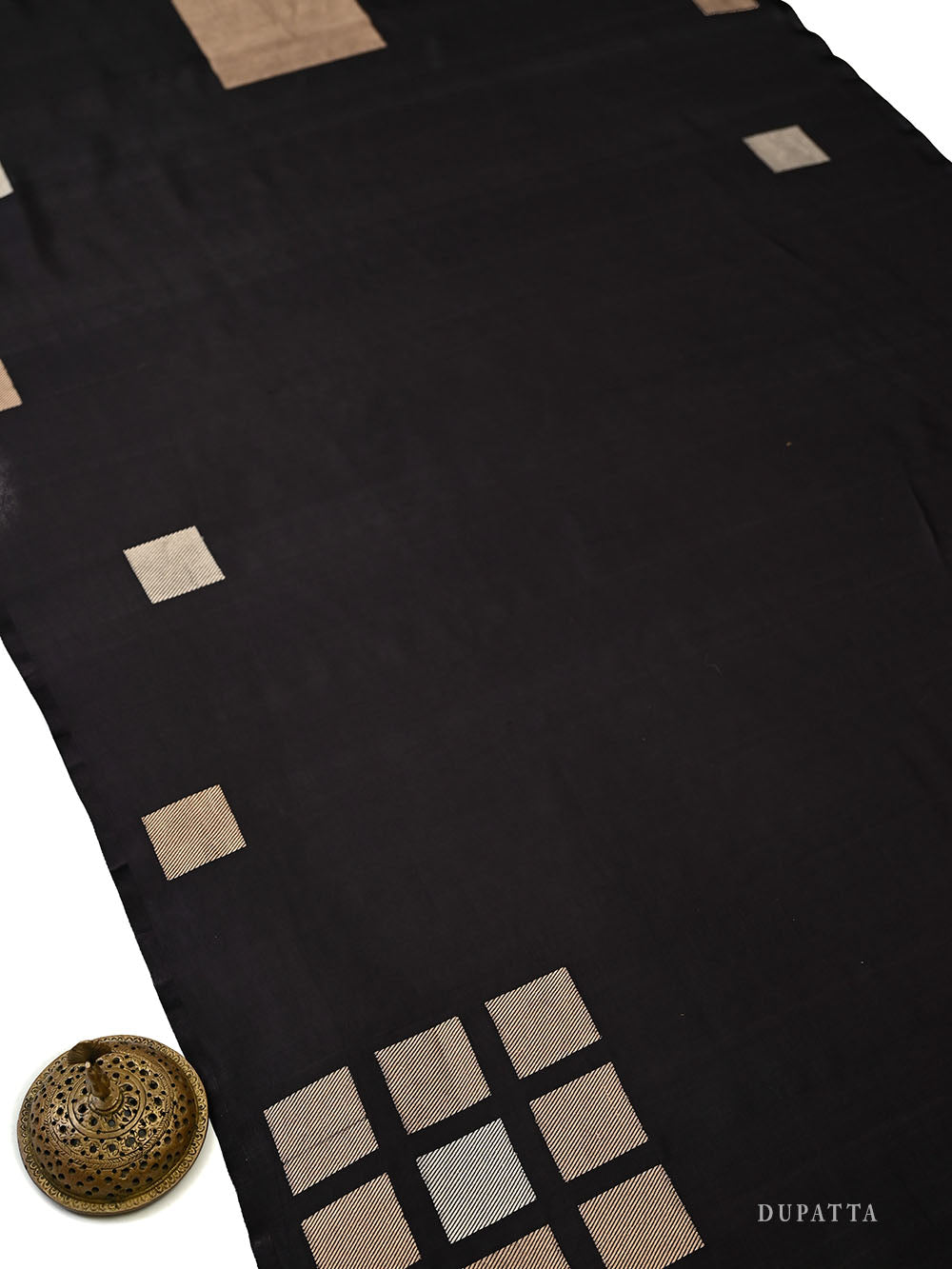 Black Sona Roopa Booti Katan Silk Handloom Banarasi Suit - Sacred Weaves