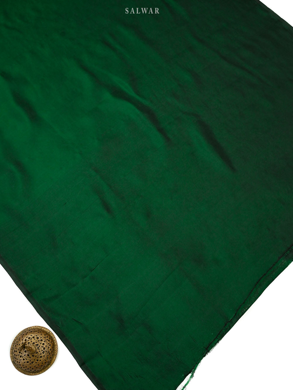 Bottle Green Katan Silk Handloom Banarasi Co-Ord Set - Sacred Weaves