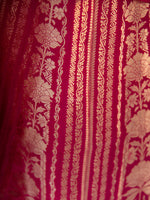 Magenta Satin Silk Handloom Banarasi Lehenga - Sacred Weaves