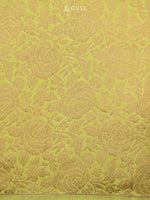 Lime Green Satin Silk Handloom Banarasi Lehenga - Sacred Weaves