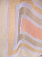 Off-White Stripe Khaddi Georgette Handloom Banarasi Saree - Sacred Weaves