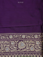 Purple Katan Silk Handloom Banarasi Saree - Sacred Weaves