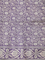Dark Purple Meenakari Uppada Katan Silk Handloom Banarasi Saree - Sacred Weaves