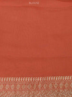 Peach Rangkat Khaddi Georgette Handloom Banarasi Saree - Sacred Weaves