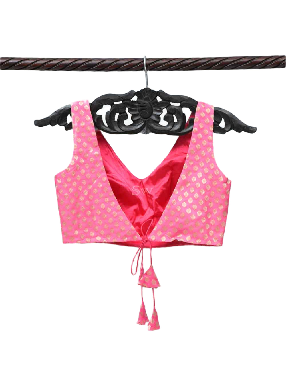 Pink Georgette Banarasi Ready-made Blouse - Sacred Weaves