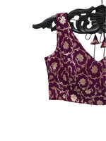 Wine Georgette Banarasi Ready-made Blouse - Sacred Weaves