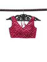 Dark Pink Georgette Banarasi Ready-made Blouse - Sacred Weaves