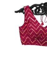 Dark Pink Georgette Banarasi Ready-made Blouse - Sacred Weaves