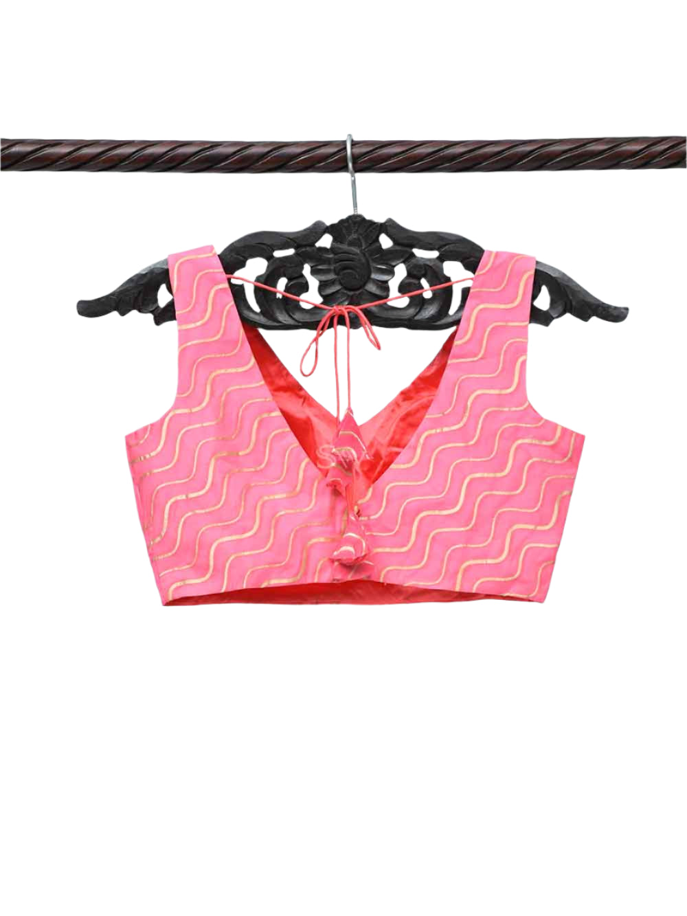 Pink Georgette Banarasi Ready-made Blouse - Sacred Weaves