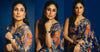 Kareena Kapoor Stuns in a Blue and Orange Floral Print Saree at the WAVES Summit - Sacred Weaves