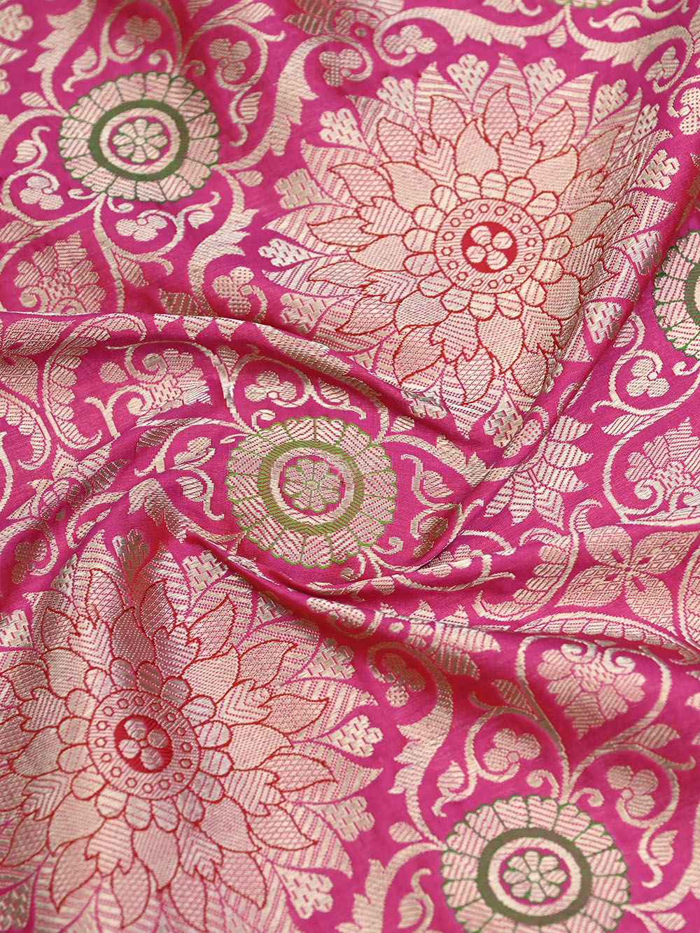 Pink Brocade Meenakari Katan Silk Handloom Banarasi Saree - Sacred Weaves