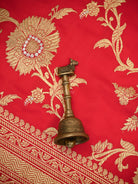 Red Jaal Katan Silk Handloom Banarasi Saree - Sacred Weaves