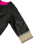 Black Satin Tissue Handloom Banarasi Jacket - Sacred Weaves