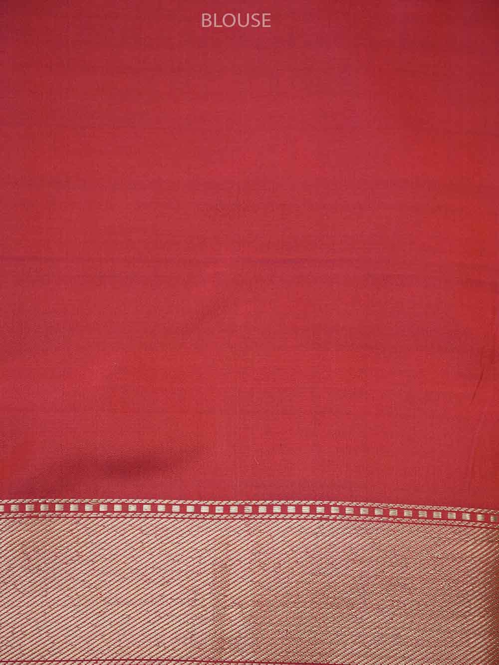Mustard Boota Katan Silk Handloom Banarasi Saree - Sacred Weaves