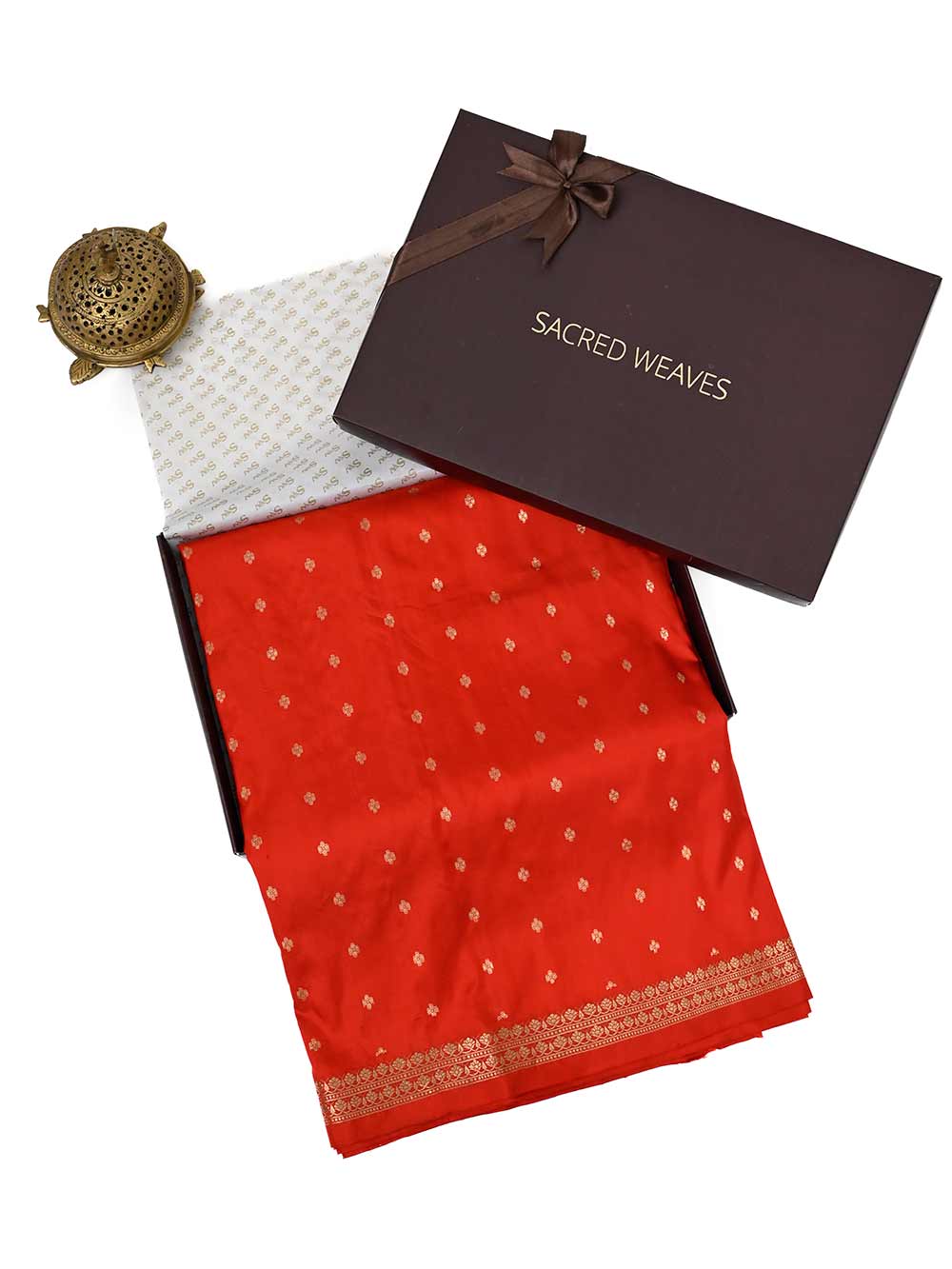 Red Katan Silk Handloom Banarasi Saree - Sacred Weaves