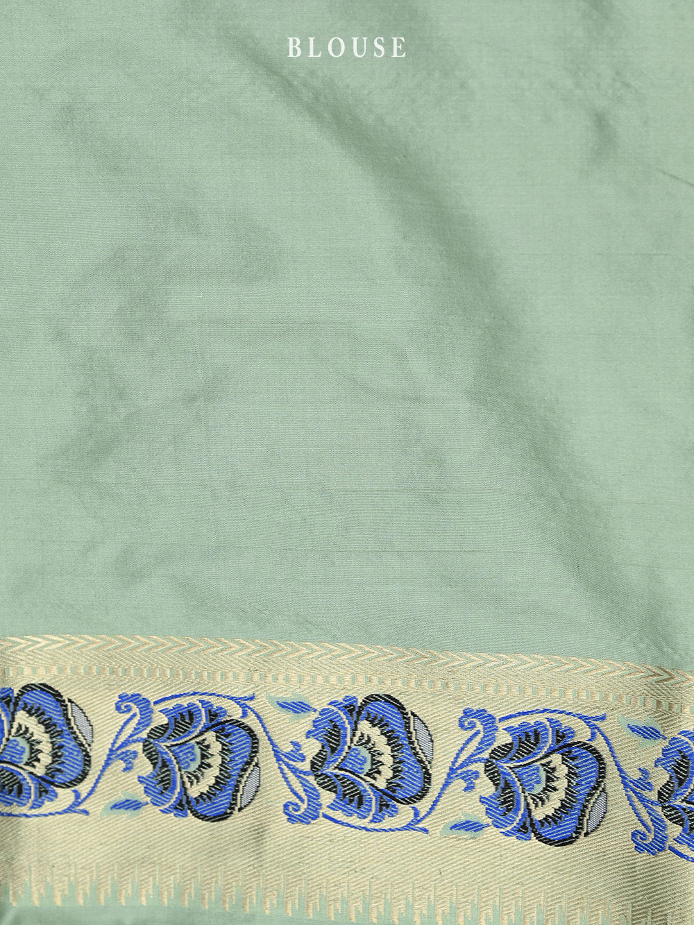 Pastel Mint Green Shikargah Katan Silk Handloom Banarasi Saree - Sacred Weaves