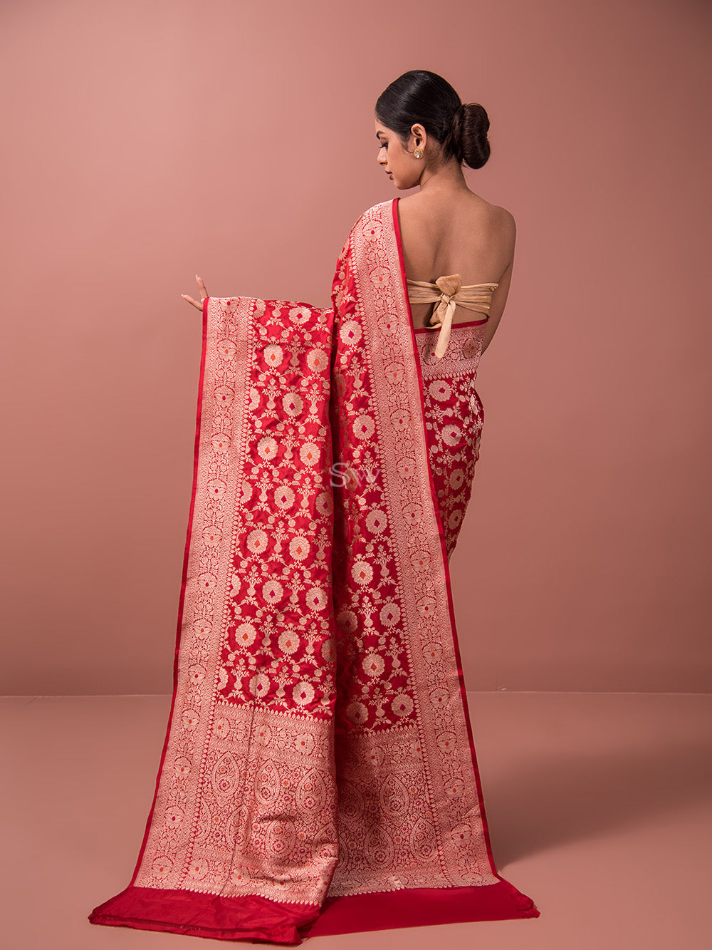 Red Meenakari Uppada Katan Silk Handloom Banarasi Saree