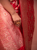 Red Meenakari Uppada Katan Silk Handloom Banarasi Saree