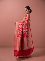 Red Meenakari Uppada Katan Silk Handloom Banarasi Saree