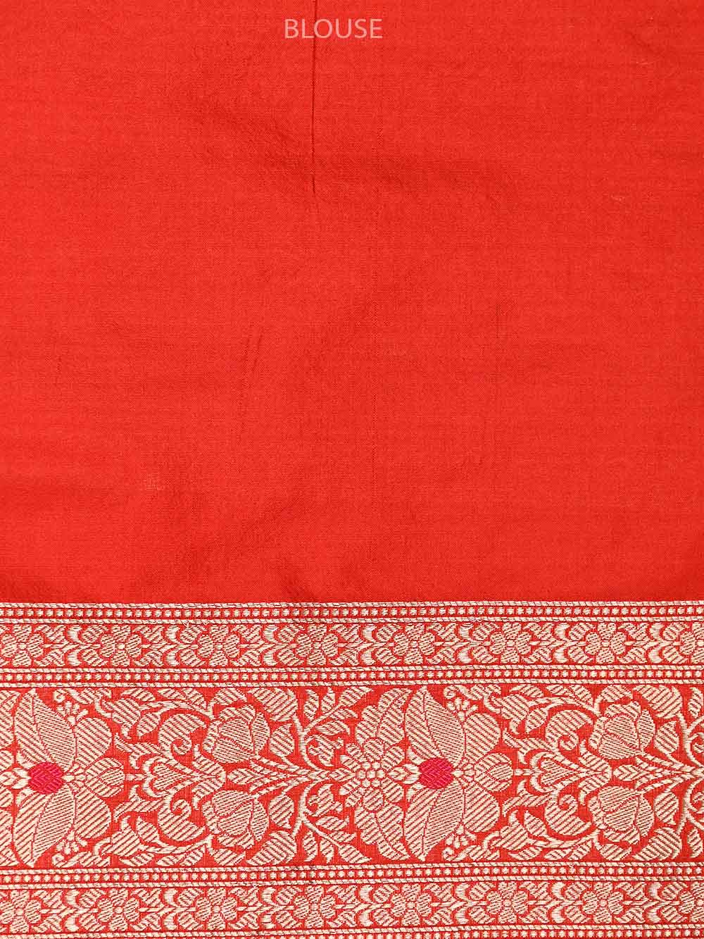 Red Meenakari Uppada Katan Silk Handloom Banarasi Saree - Gift Box - Sacred Weaves