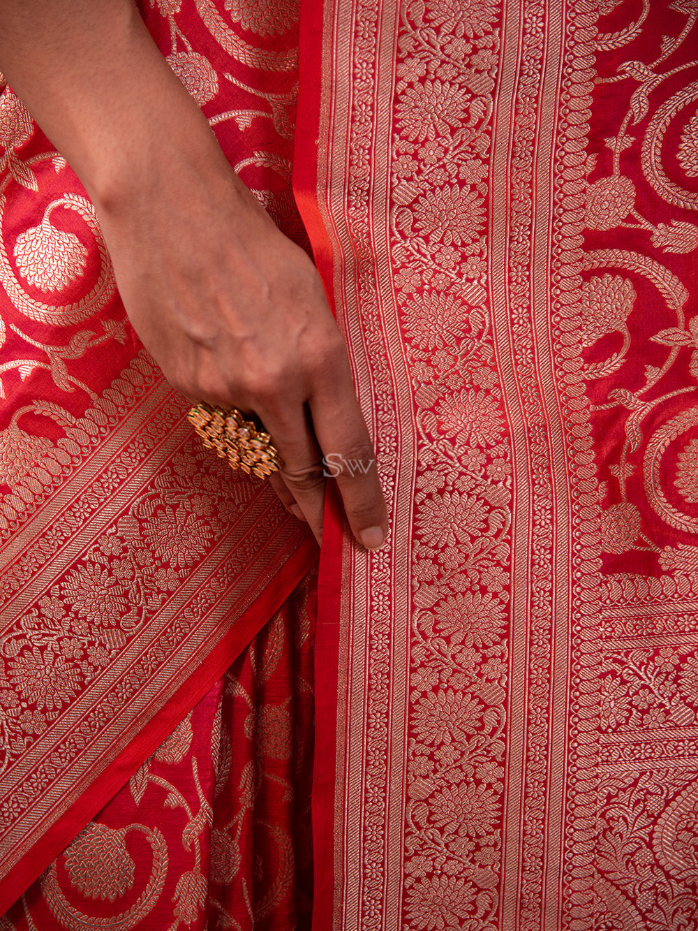 Pink Orange Uppada Katan Silk Handloom Banarasi Saree - Sacred Weaves