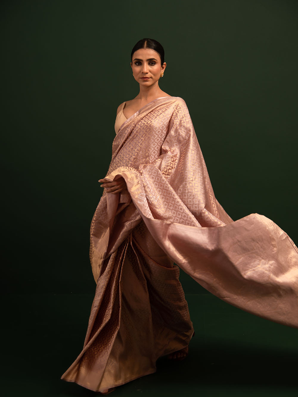 Pastel Mauve Pink Jaal Satin Brocade Handloom Banarasi Saree - Sacred Weaves
