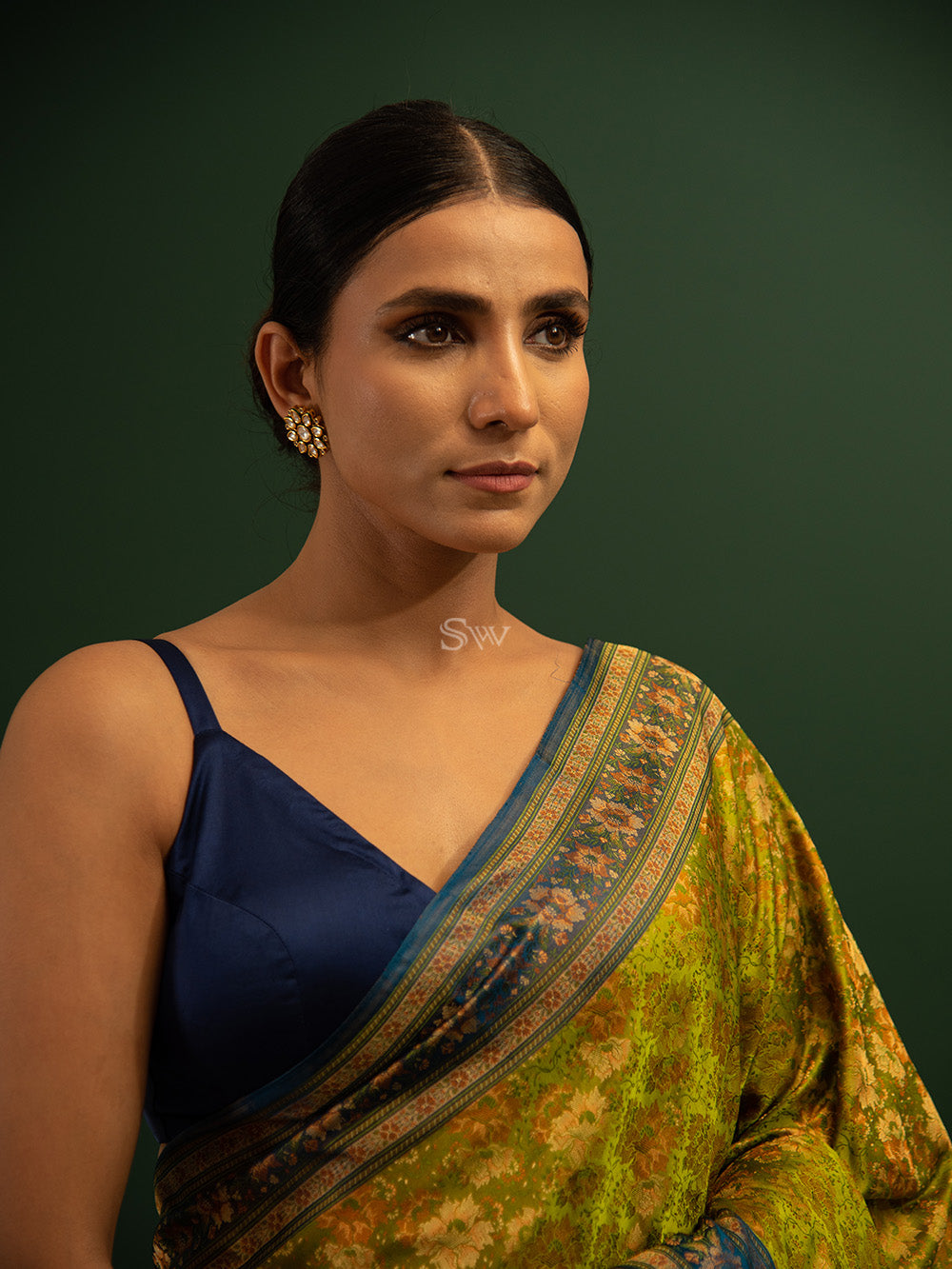 Parrot Green Tanchoi Silk Handloom Banarasi Saree - Sacred Weaves