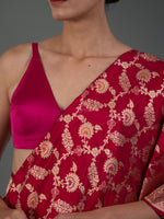 Dark Pink Meenakari Uppada Katan Silk Handloom Banarasi Saree - Sacred Weaves