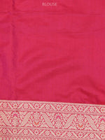 Dark Pink Meenakari Uppada Katan Silk Handloom Banarasi Saree - Sacred Weaves