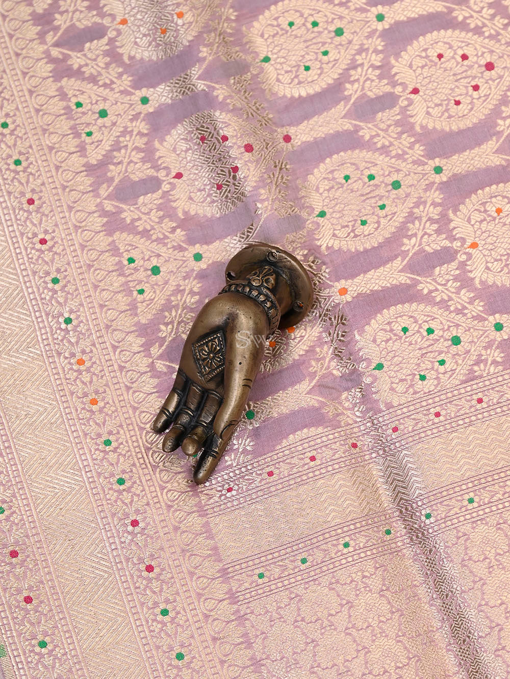 Pastel Onion Pink Meenakari Uppada Katan Silk Handloom Banarasi Saree - Gift Box - Sacred Weaves