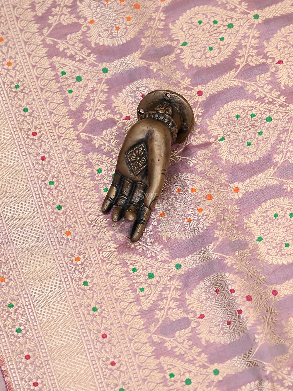 Pastel Onion Pink Meenakari Uppada Katan Silk Handloom Banarasi Saree - Gift Box - Sacred Weaves