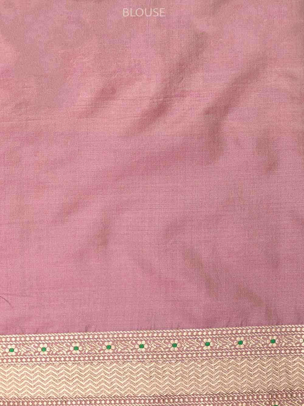 Pastel Onion Pink Meenakari Uppada Katan Silk Handloom Banarasi Saree - Gift Box - Sacred Weaves