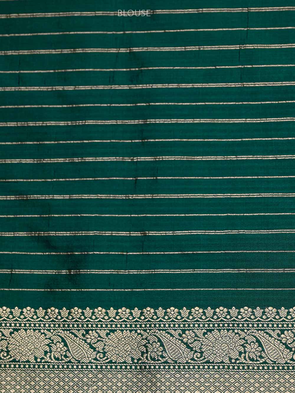 Bottle Green Katan Silk Brocade Handloom Banarasi Saree - Sacred Weaves