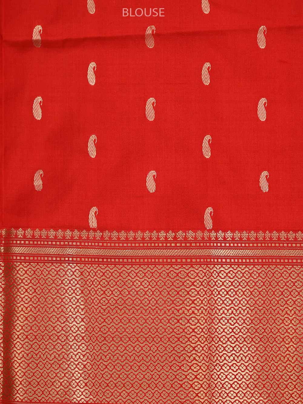 Red Boota Katan Silk Handloom Banarasi Saree - Sacred Weaves